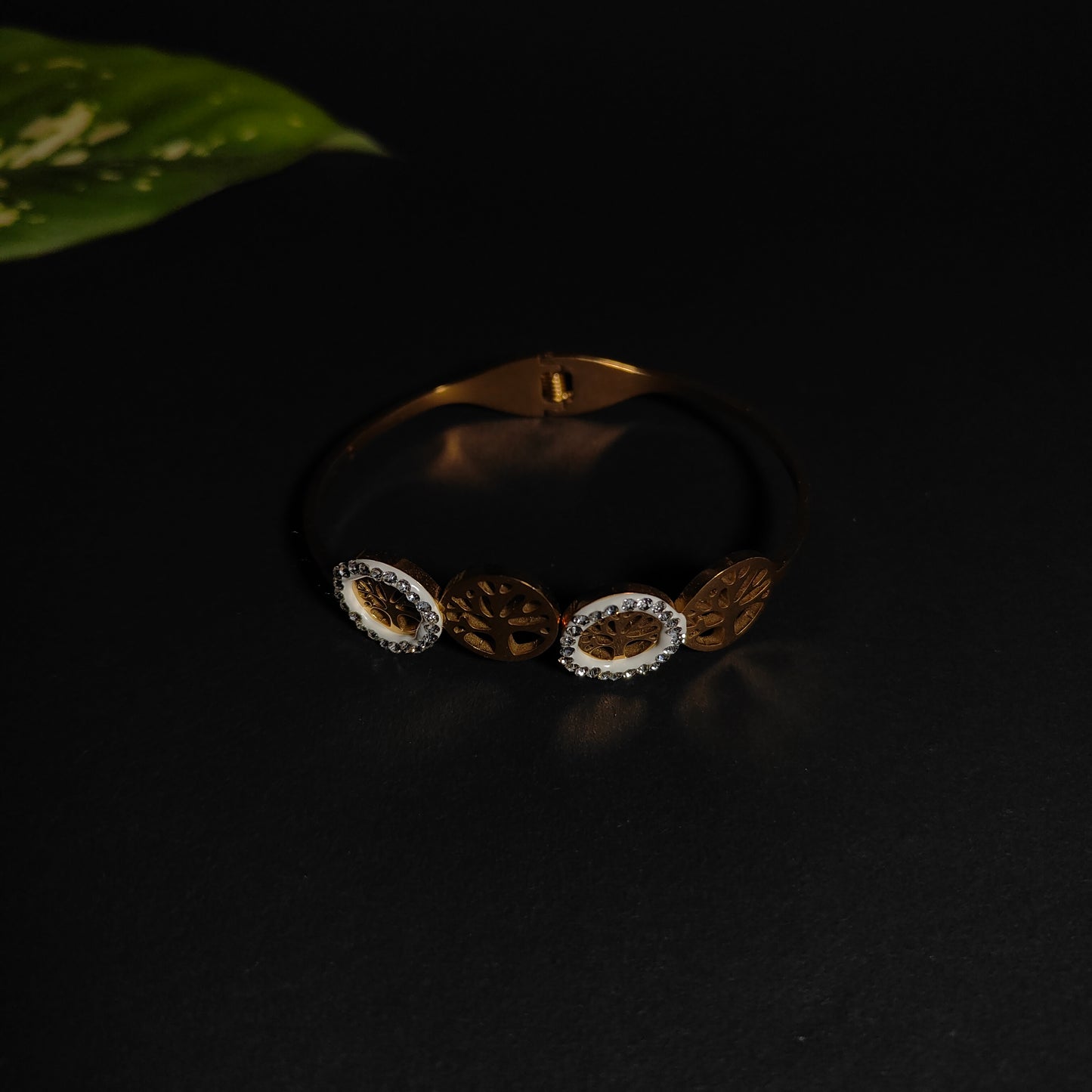 Golden Tree of Life Sparkle Bangle | Spiritual Chic Bangle for Women | Trendy Symbolic Jewellery