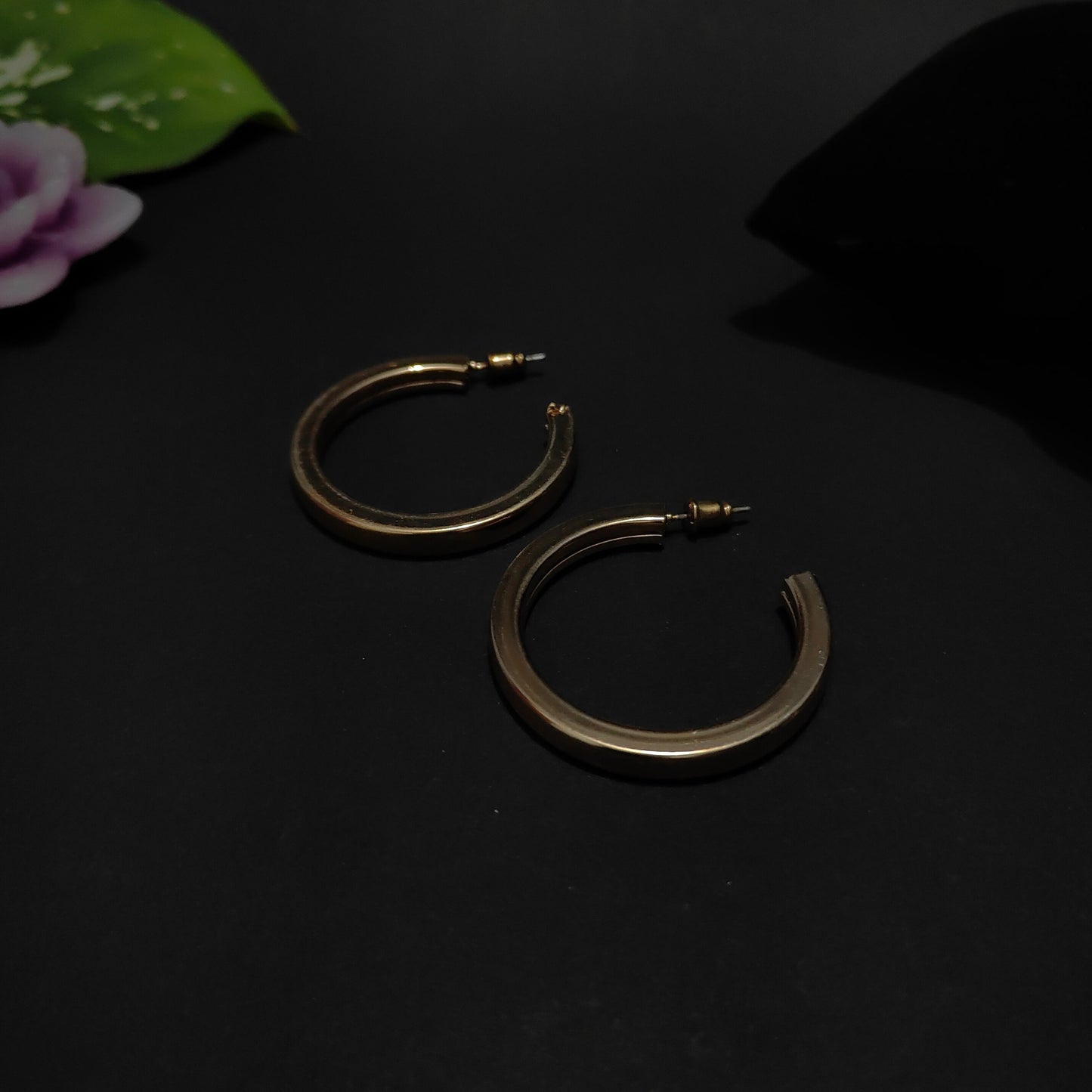 Crescent Gold Hoops | Modern "C" Shape Matte Gold Stud Hoops