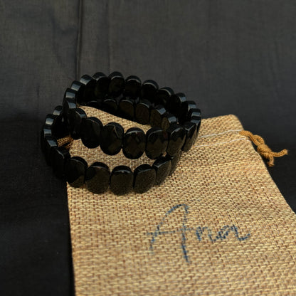 Black Obsidian Faceted Bracelet | Protection, Grounding & Sleek Style