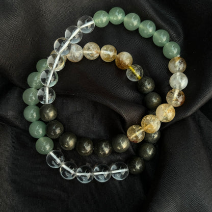 Green Aventurine, Citrine, Pyrite & Clear Quartz | Clarity, Abundance & Luck Bracelet