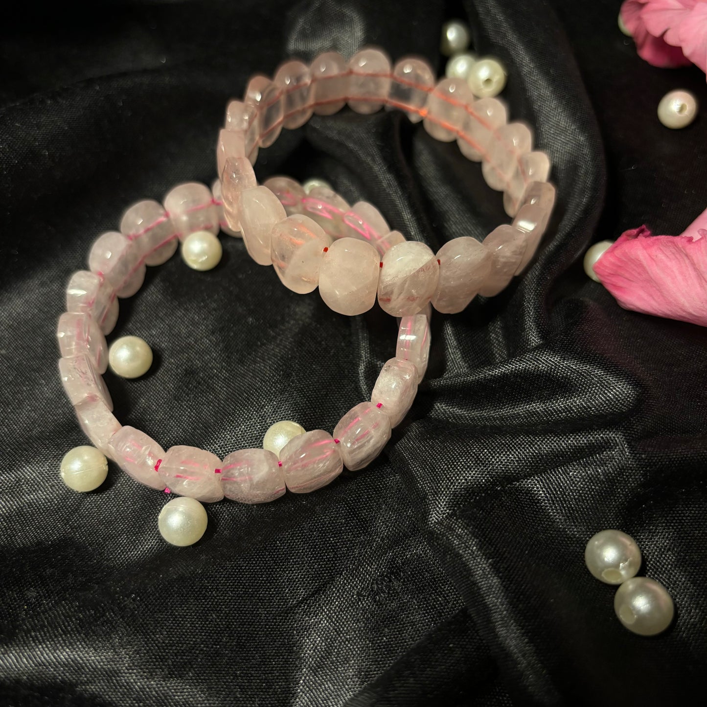 Rose Quartz Faceted Bracelet | Natural Gemstone for Love, Harmony & Beauty