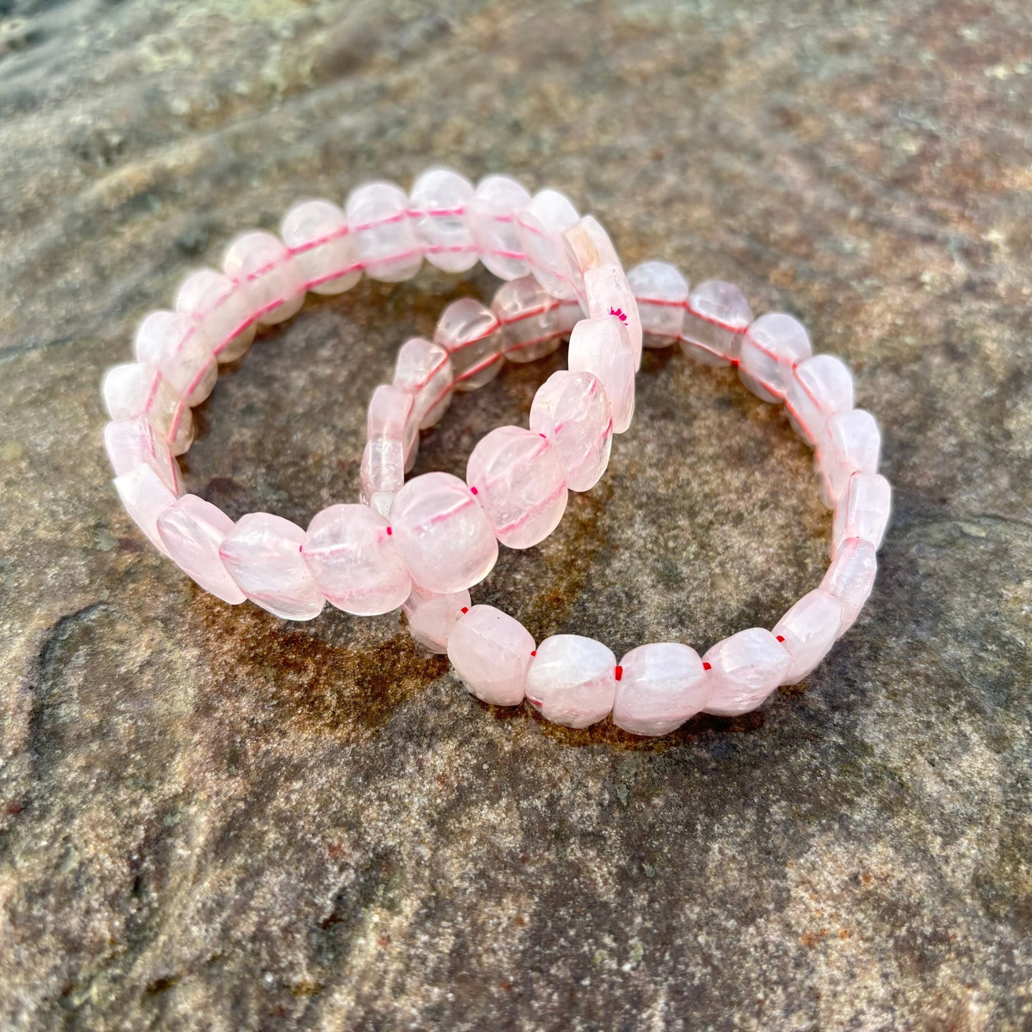 Rose Quartz Faceted Bracelet | Natural Gemstone for Love, Harmony & Beauty