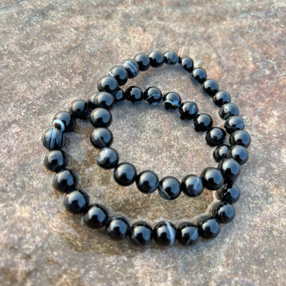 Sulemani Hakik Bracelet (Black Agate) | Natural Gemstone for Protection, Balance & Style