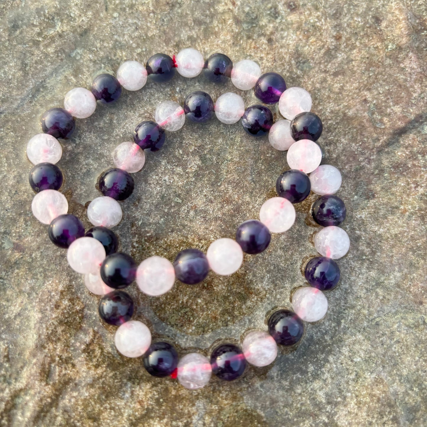 Rose Quartz & Amethyst Bracelet | Cultivate Inner Peace, Love & Abundance