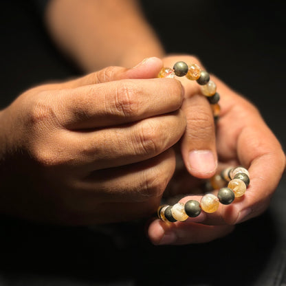 Citrine & Pyrite Abundance Combination Bracelet | Attract Wealth, Success & Manifestation with Powerful Gemstones