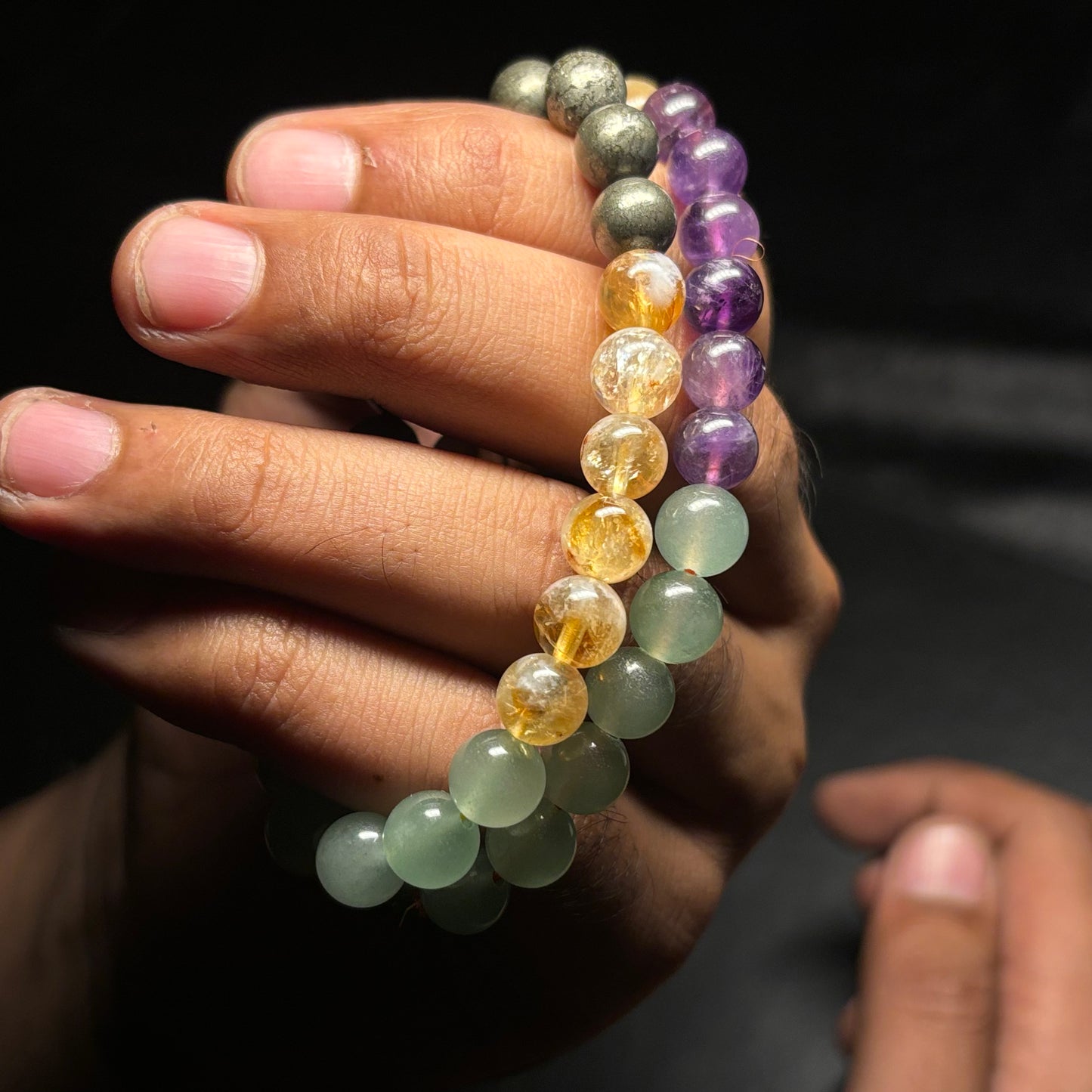 Green Aventurine, Citrine, Pyrite & Amethyst Bracelet | Attract Abundance, Luck & Peace with this Multi-Gemstone Powerhouse