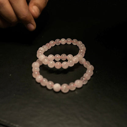 Rose Quartz Healing Crystal Bracelet | Natural Gemstone Jewelry for Love, Self-Care, and Positive Energy – Adjustable Chakra Bracelet for Women & Men