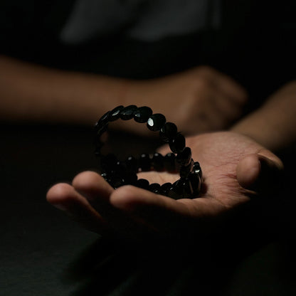 Black Obsidian Faceted Bracelet | Protection, Grounding & Sleek Style