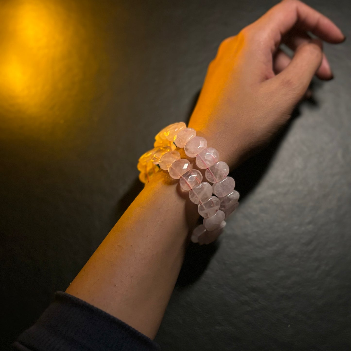 Rose Quartz Faceted Bracelet | Natural Gemstone for Love, Harmony & Beauty