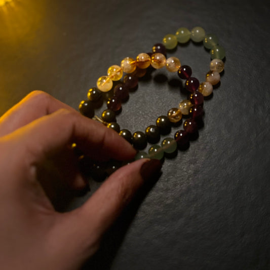 Green Aventurine, Citrine, Pyrite & Amethyst Bracelet | Attract Abundance, Luck & Peace with this Multi-Gemstone Powerhouse