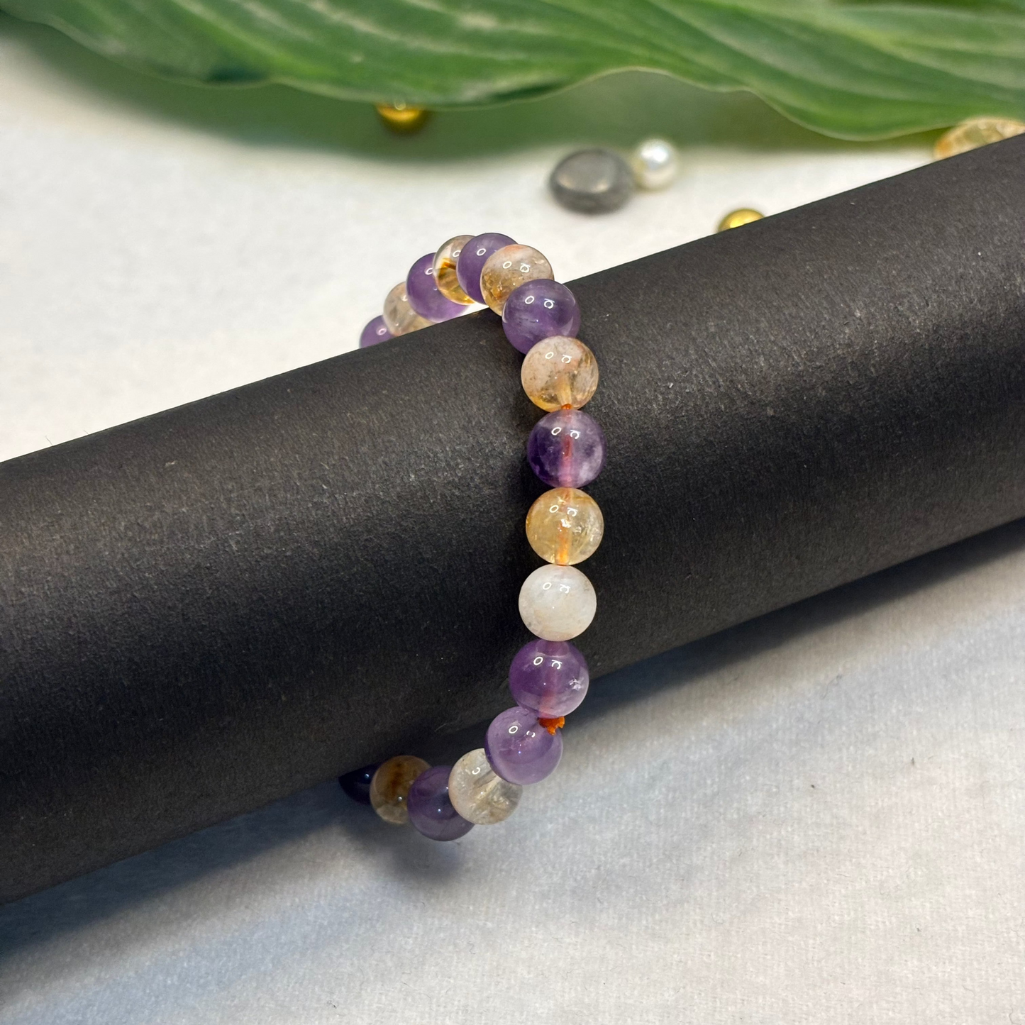 Amethyst & Citrine Combination Bracelet | Natural Gemstone Jewelry for Balance, Abundance, Positivity & Style