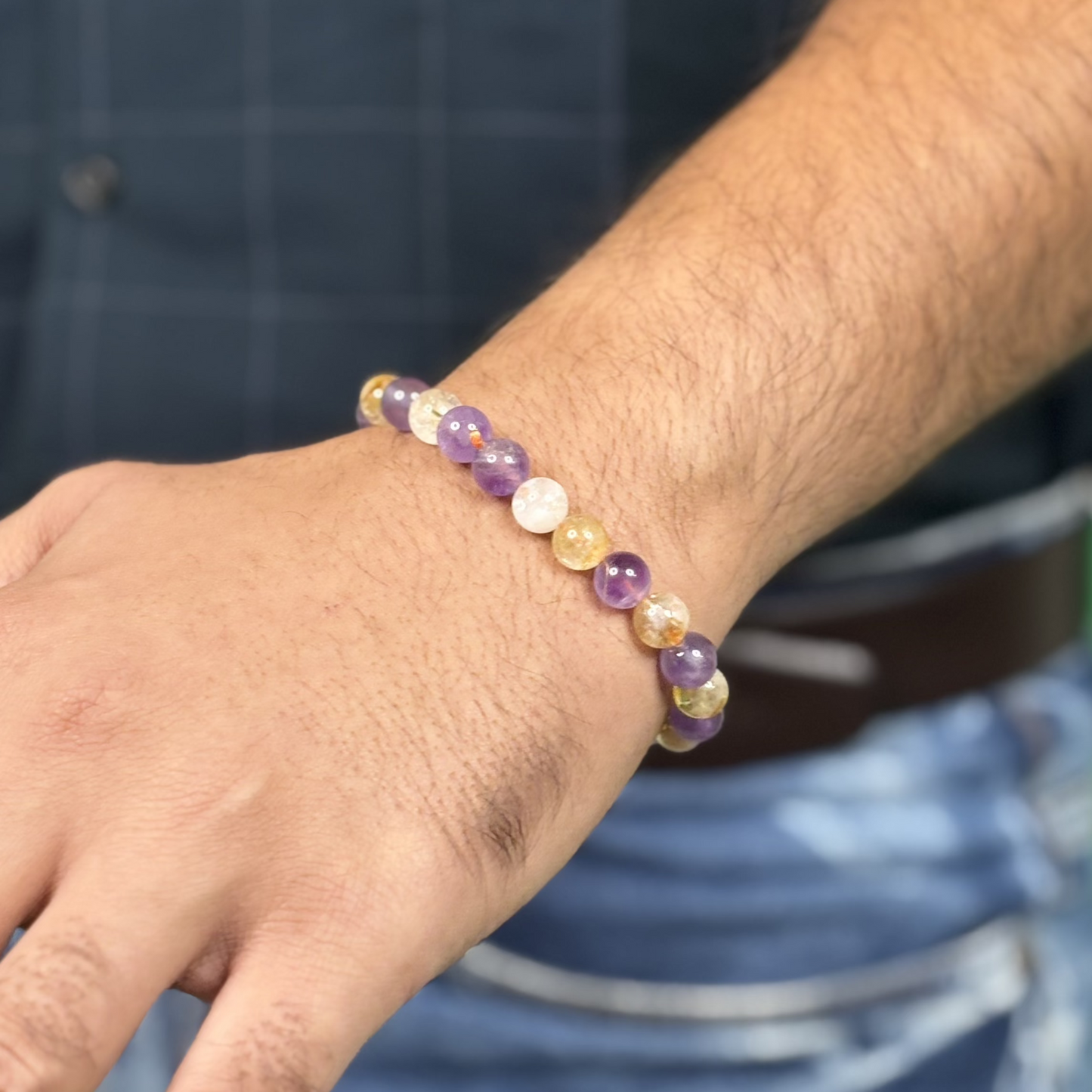 Amethyst & Citrine Combination Bracelet | Natural Gemstone Jewelry for Balance, Abundance, Positivity & Style