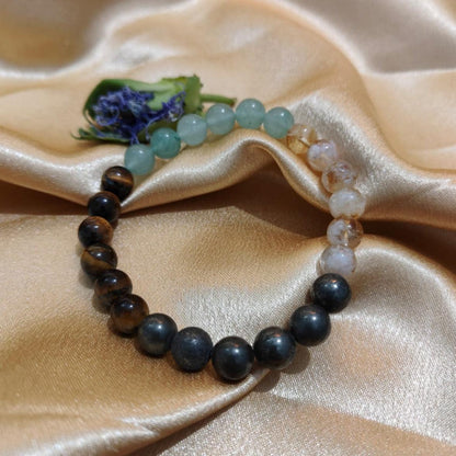 Green Aventurine, Pyrite, Citrine & Tiger Eye Bracelet | Attract Abundance & Manifest Success