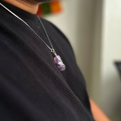 Amethyst Raw Crystal Pendant | Natural Healing Stone for Calm, Clarity & Spiritual Growth