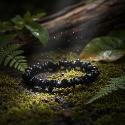 Black Obsidian Bracelet for Protection & Grounding | Handcrafted Chips Beads Design | Healing Crystal Energy Bracelet for Men & Women