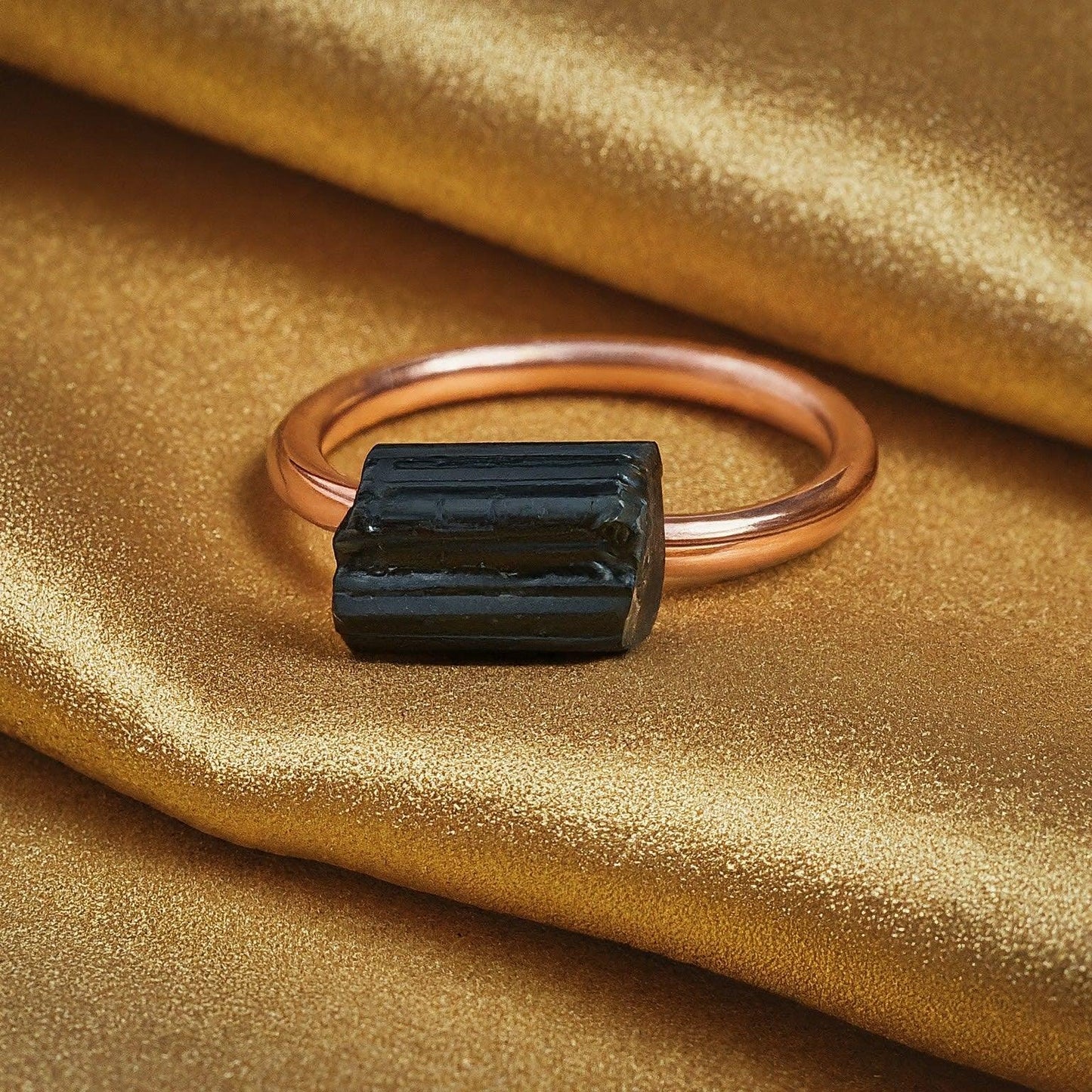 Black Tourmaline Ring | Shielding Energy in a Stylish Setting