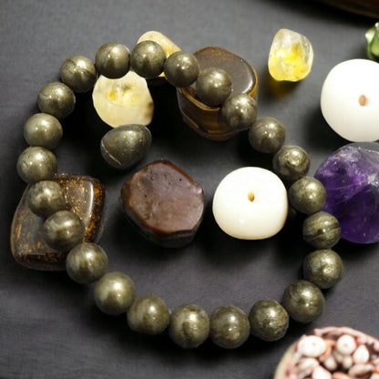 Pyrite Bracelet | Golden Fire for Abundance, Protection & Positive Energy